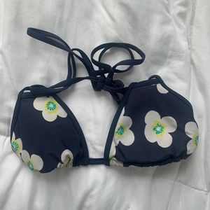 Small American Eagle Swim Top with floral blue pattern